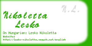 nikoletta lesko business card